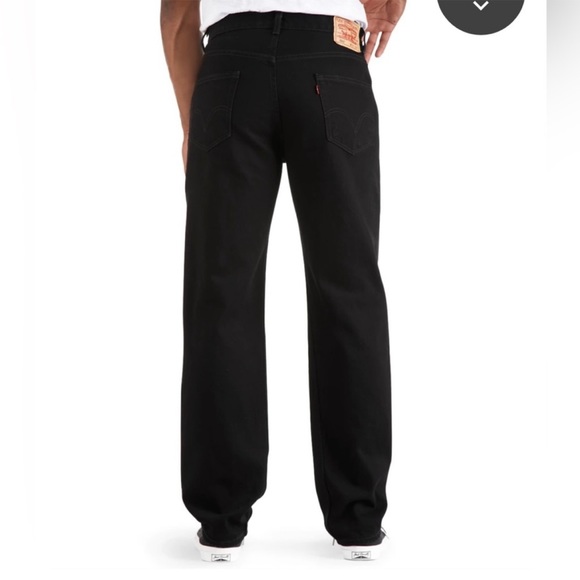 Means LEVI'S Relaxed-Fit 550 Jeans Black Size W36 L34 100% Cotton - Picture 2 of 8